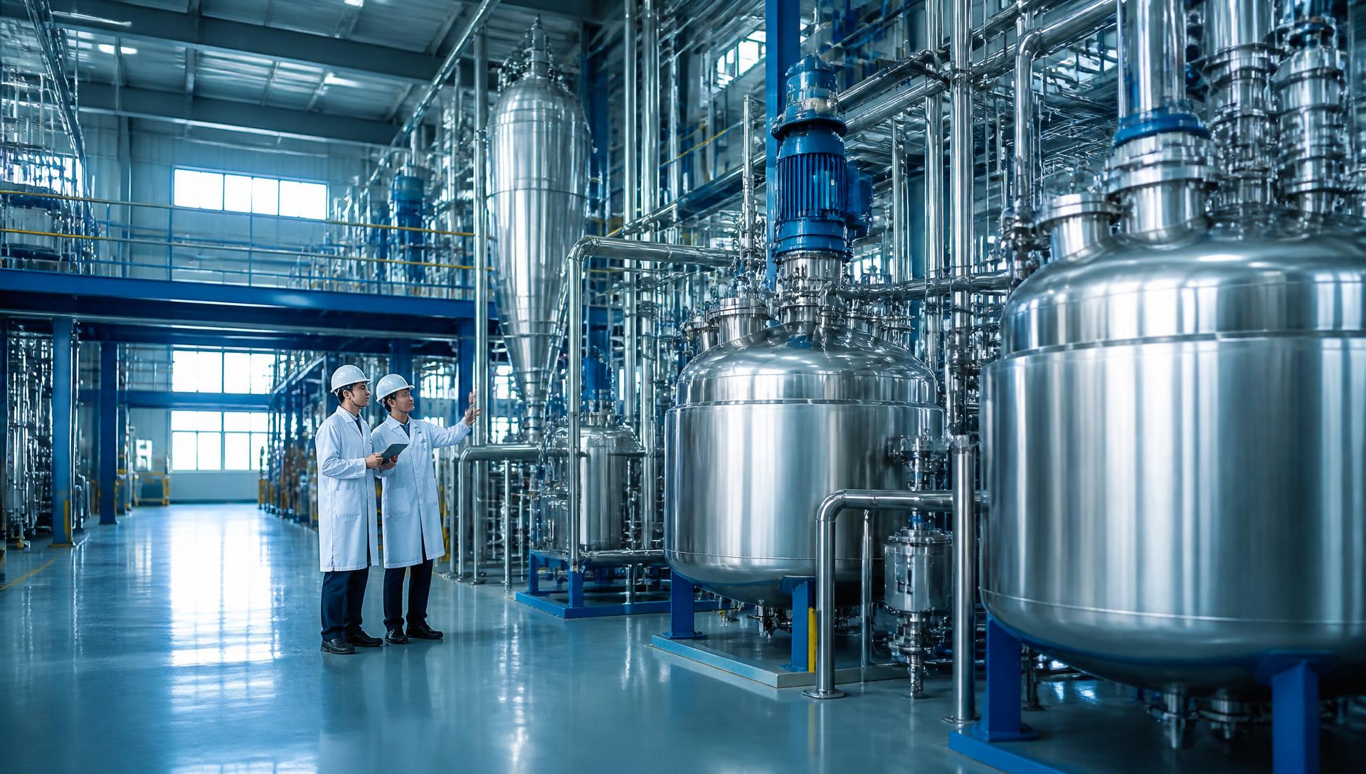Interior of a modern chemical production and blending facility